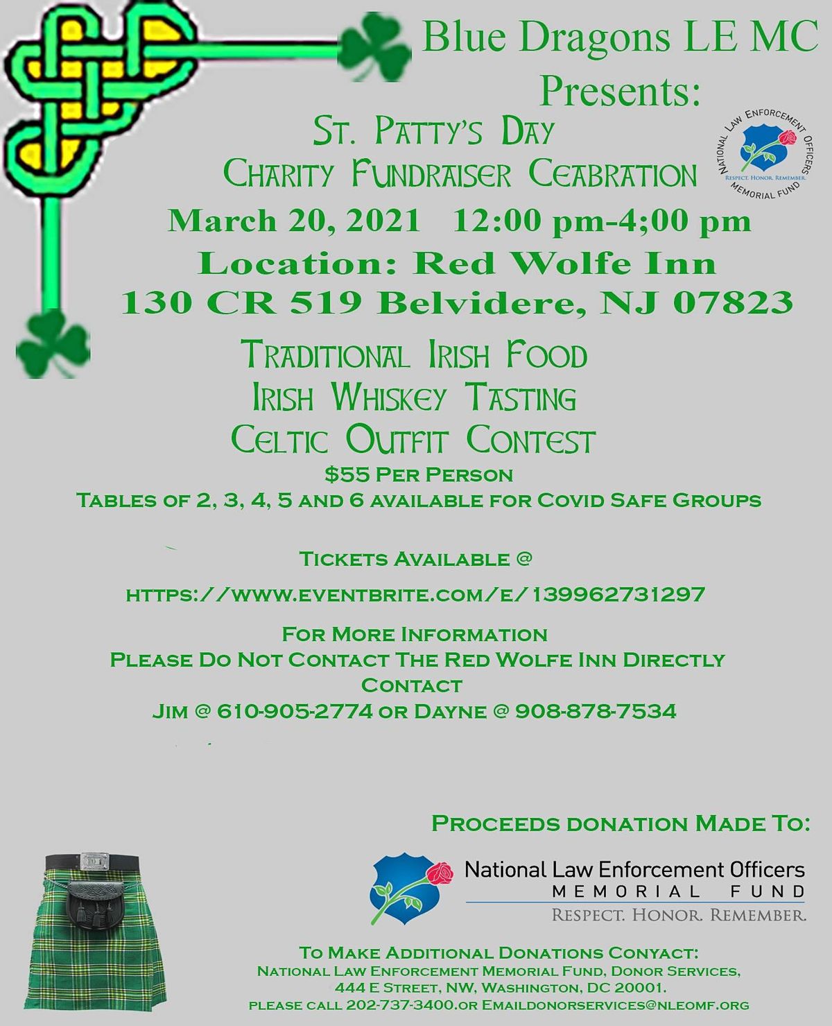 Blue Dragons Le Mc Annual Charity St Pattys Day Ride And Celebration Red Wolfe Inn Belvidere March 19 2022 Allevents In St Patricks Day 2022 Nj
