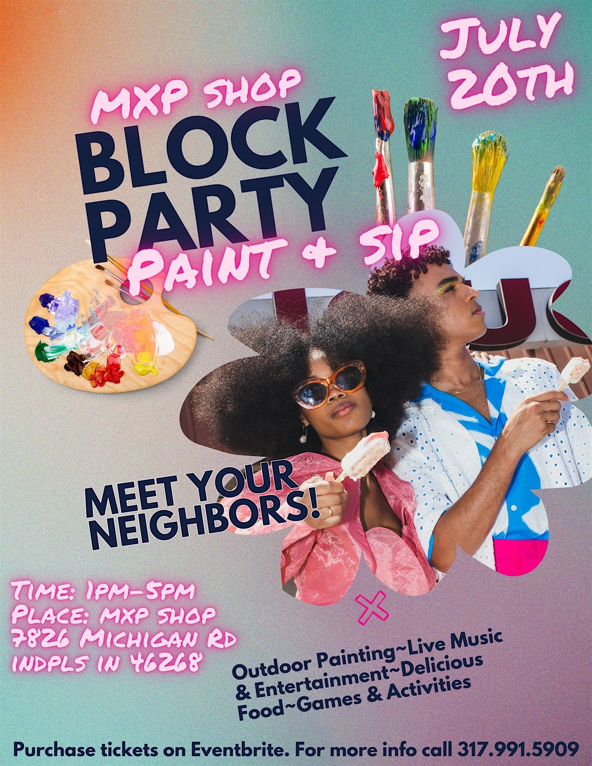 MXP Shop Block Party Paint & Sip, 20 June | Event in Indianapolis | AllEvents