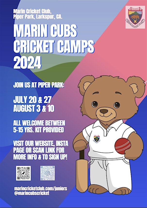 Marin Cubs Cricket Camp, Piper Park, Larkspur, 3 August 2024 AllEvents.in