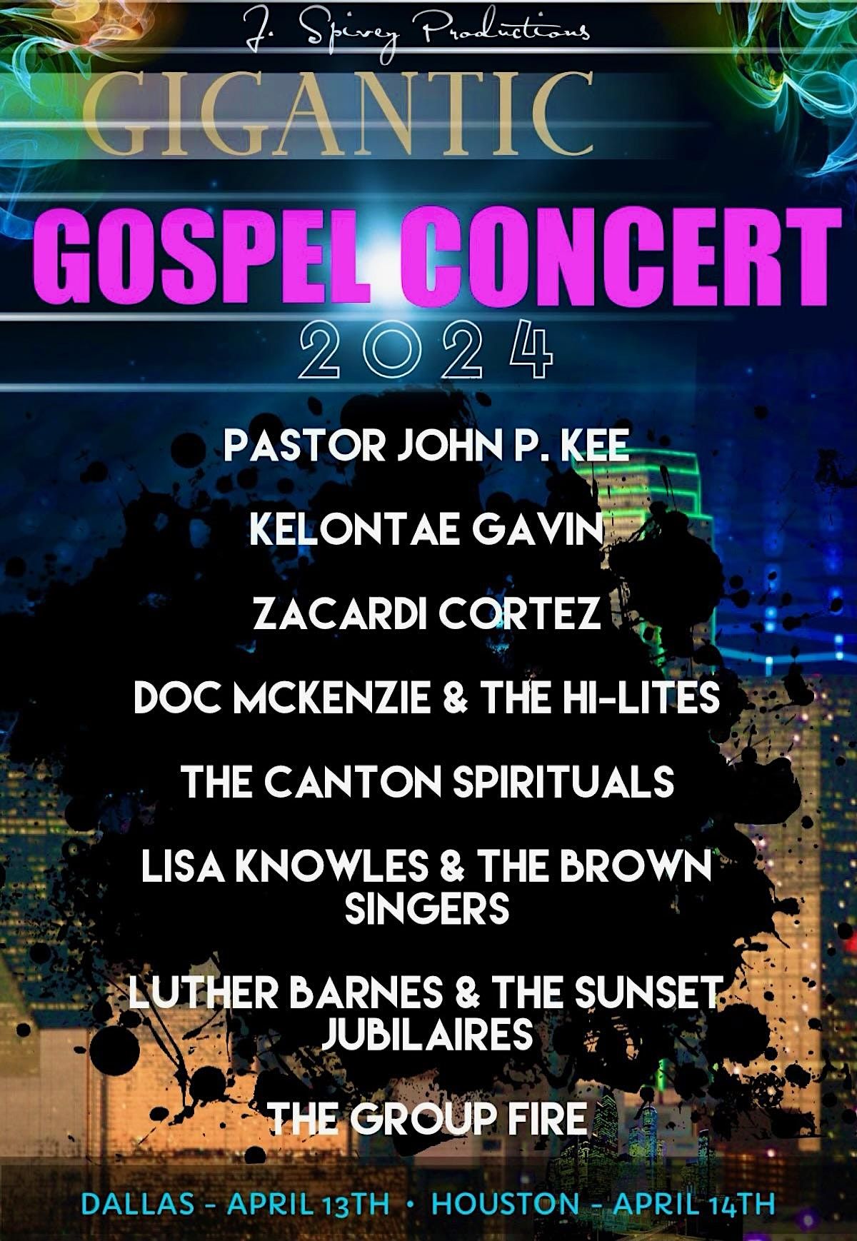 GIGANTIC GOSPEL CONCERT, FriendshipWest Baptist Church, Dallas, April