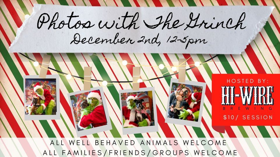 Photos with the Grinch, HiWire Brewing Durham, 2 December 2023