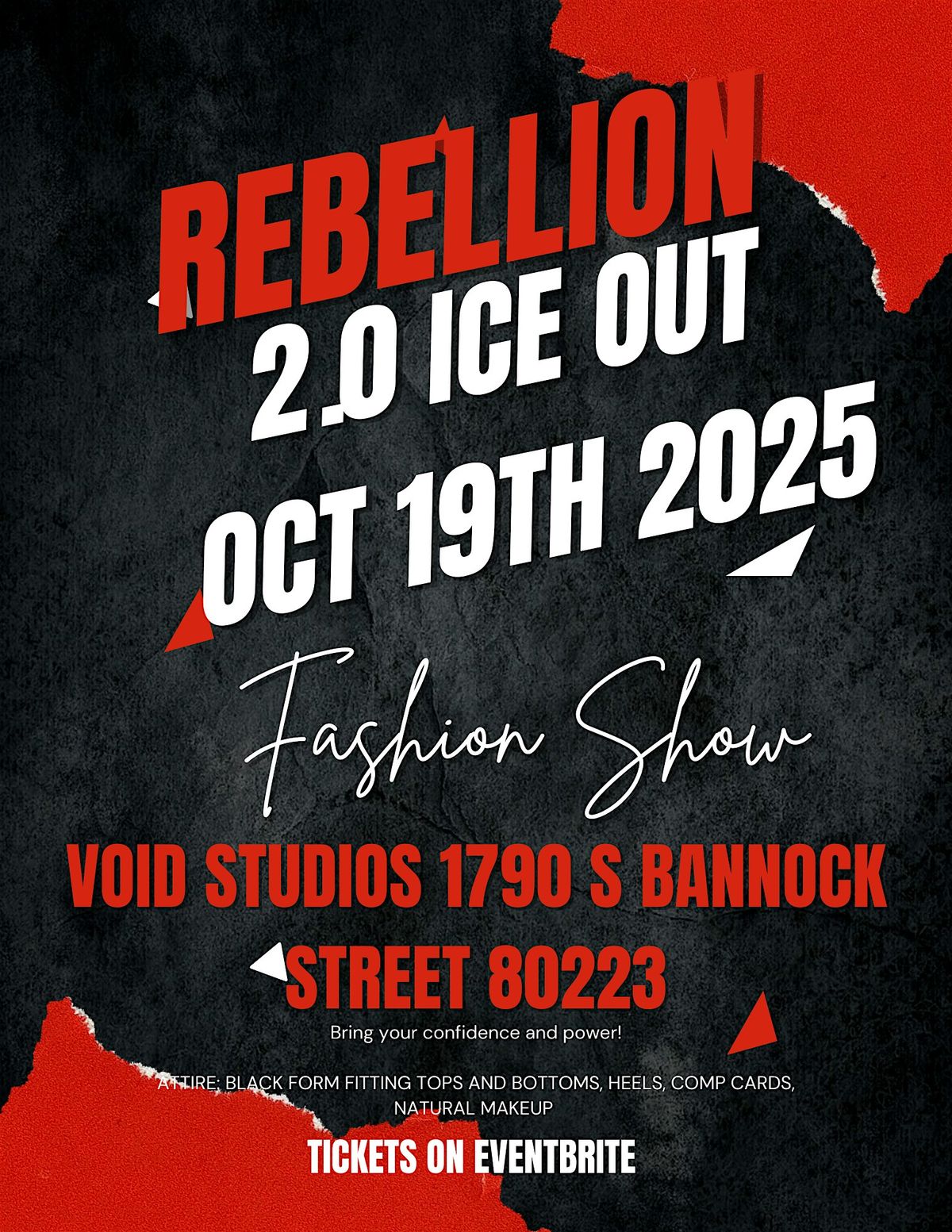 Rebellion 2.0 ICE OUT Runway Show, 19 October | Event in Denver | AllEvents