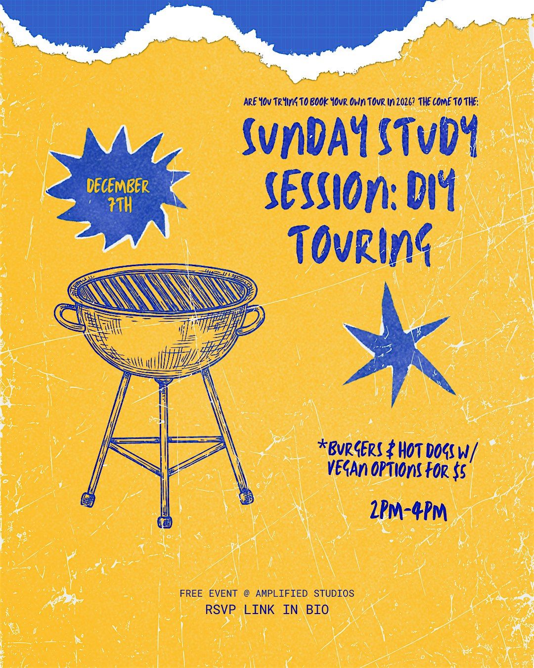 Sunday Study Sessions at Amplified: DIY Touring/Resource Sharing + BBQ!, 7 December | Event in Carlsbad | AllEvents