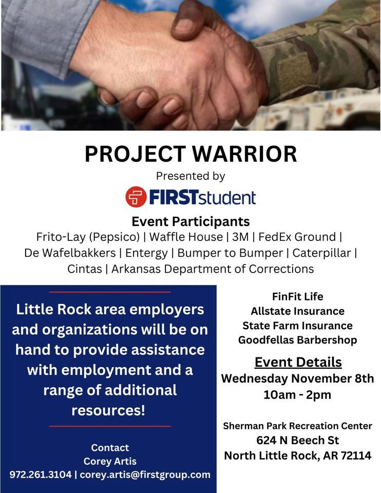 Project Warrior an Event for Veterans , 624 N Beech St, North Little ...