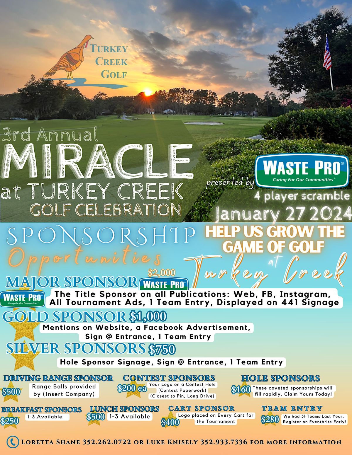3rd Annual Miracle at Turkey Creek Golf Celebration, 11400 Turkey Creek