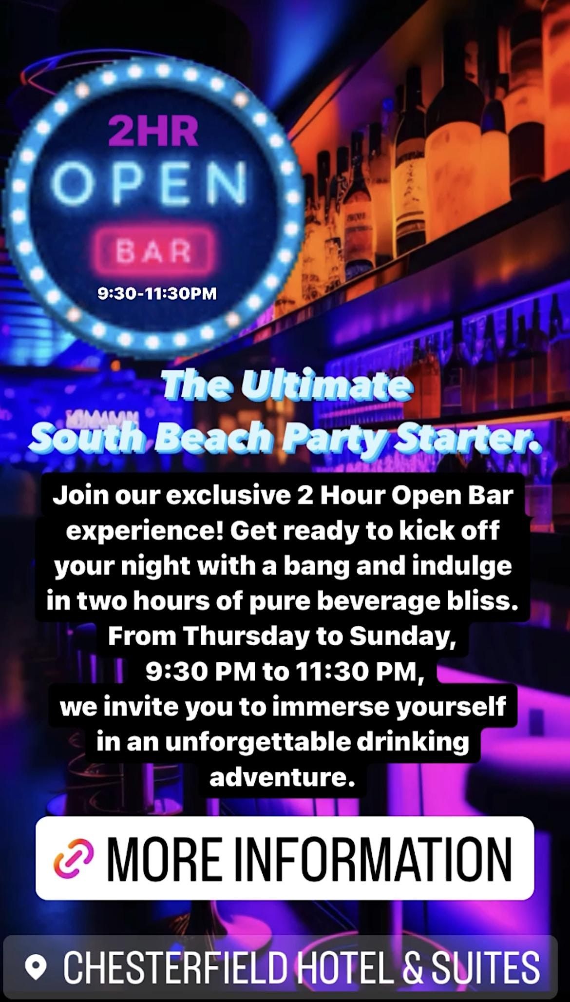 Open Bar on the patio, Chesterfield Hotel & Suites, Miami Beach