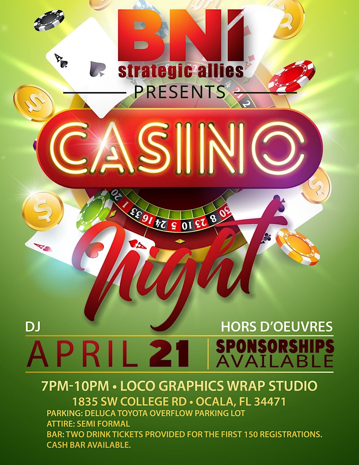 Strategic Allies Casino Night Networking Social, Loco Graphics, Ocala