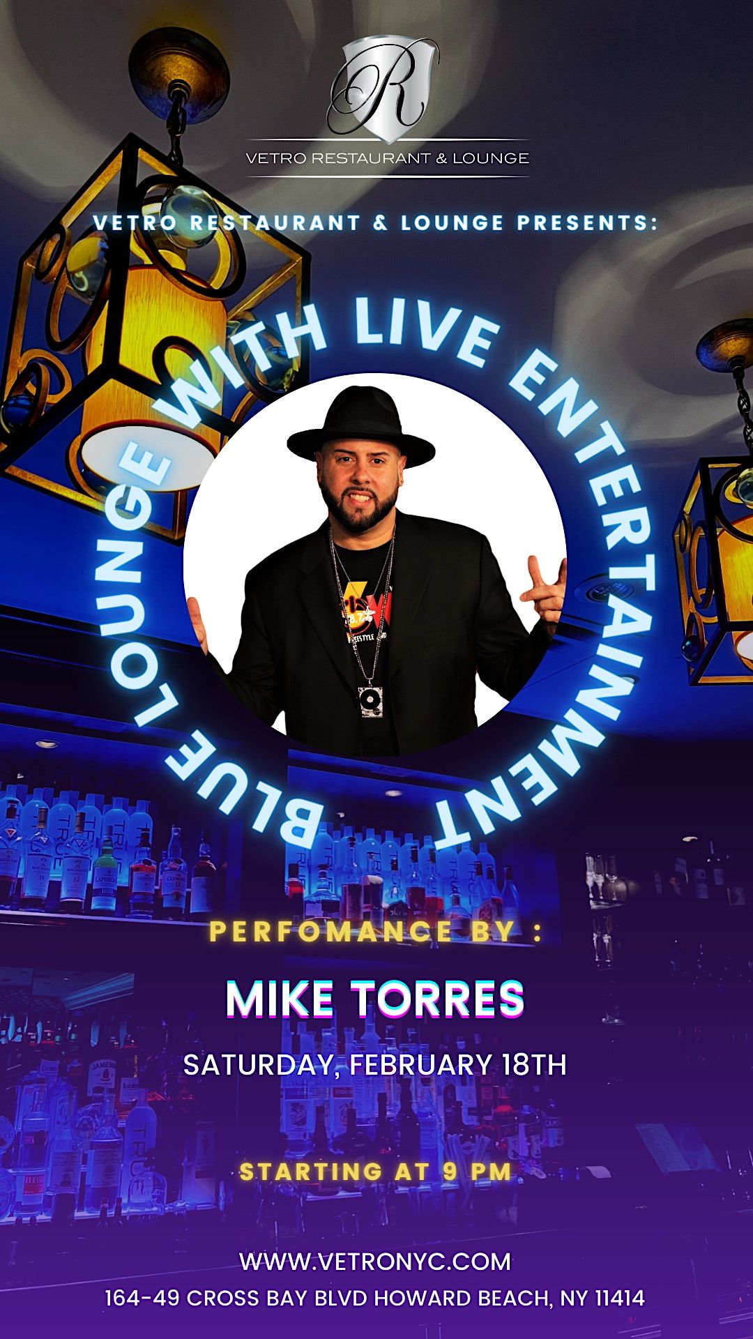 Blue Lounge - Mike Torres, Vetro Restaurant & Lounge, Queens, 18 ...