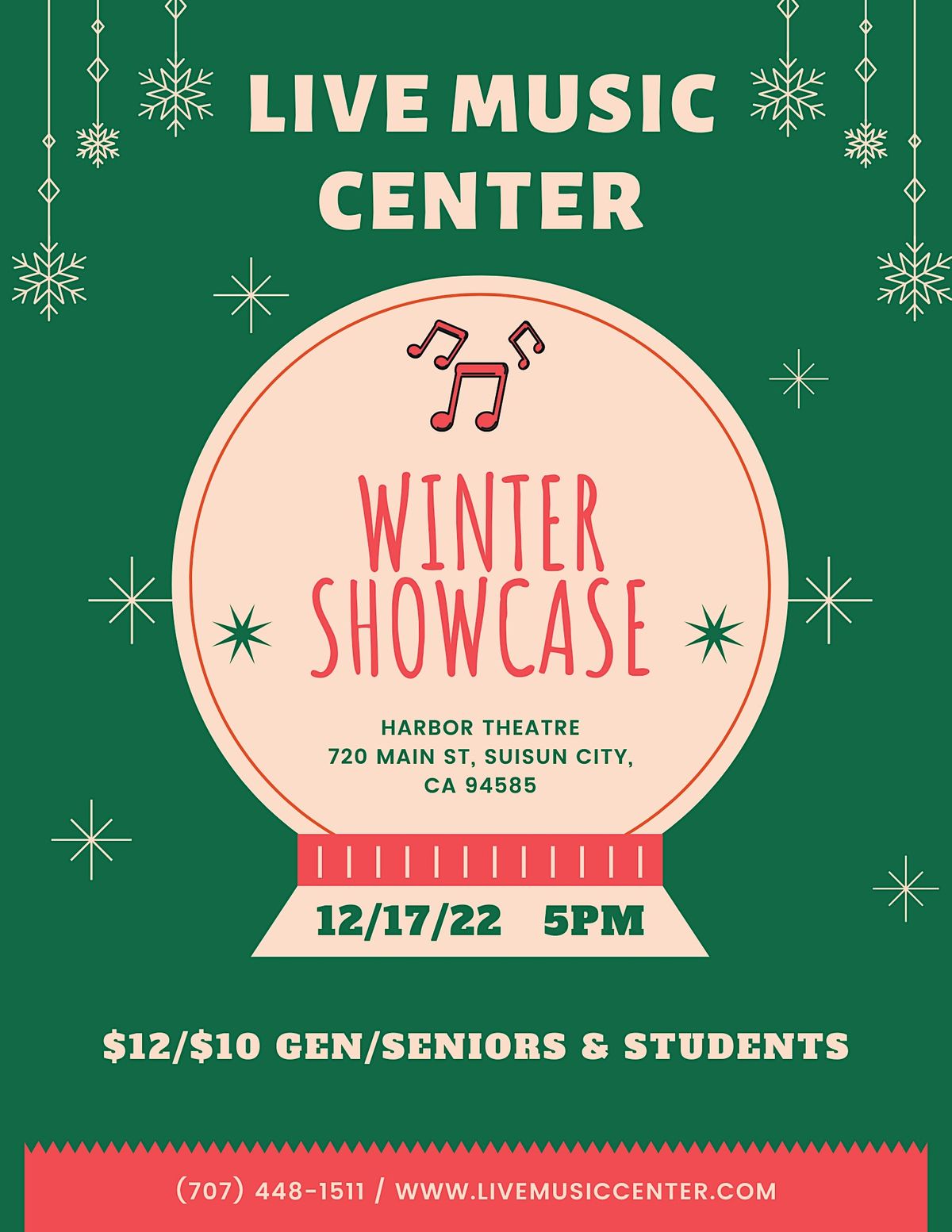 Live Music Center Holiday Showcase, Suisun Harbor Theatre, Suisun City
