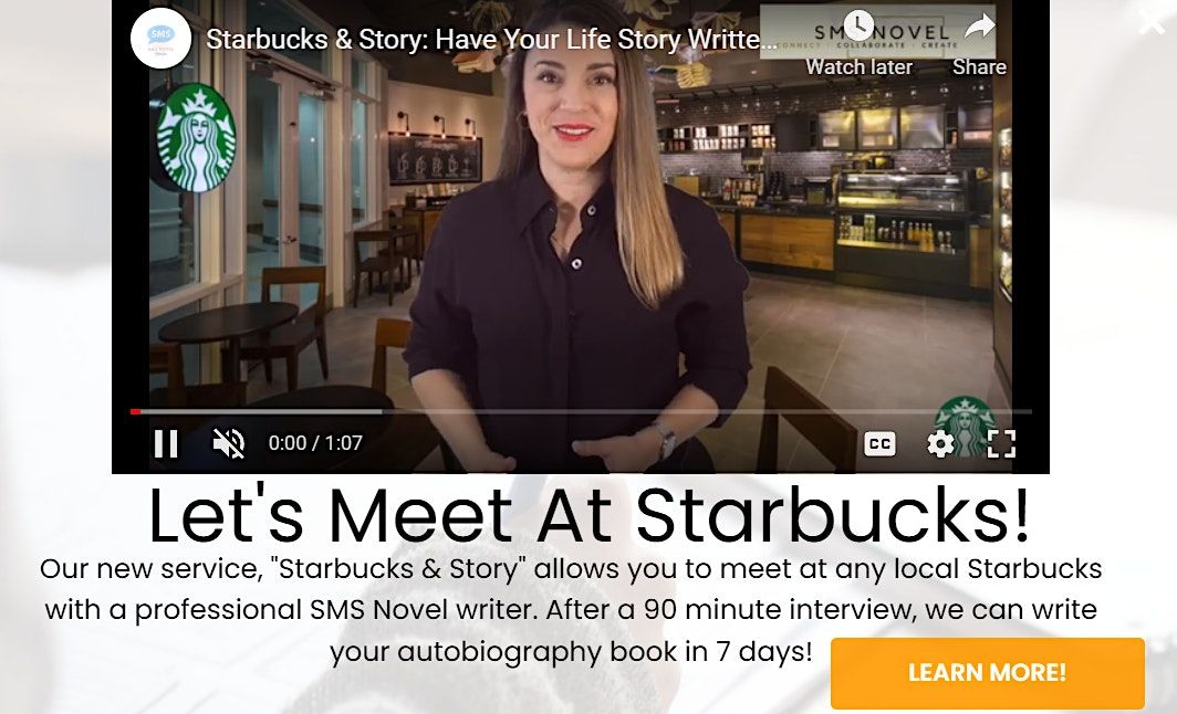 Starbucks & Story Your Life Story as a Book and Video Documentary