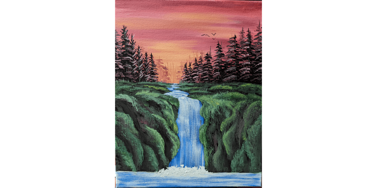 Hidden Paradise Falls - Paint and Sip in Cincinnati | Classpop!™, 28 January | Event in West Chester | AllEvents