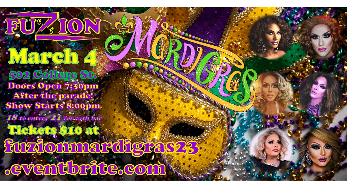 BG FuZion MARDI GRAS PARTY! March 4, Xclaim! Center for Youth