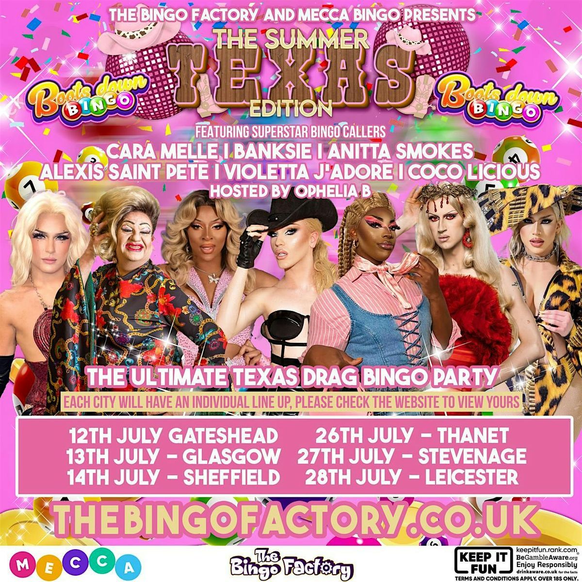GLASGOW BOOTS DOWN DRAG BINGO COW BOYS & GIRLS (ages 18+), Mecca