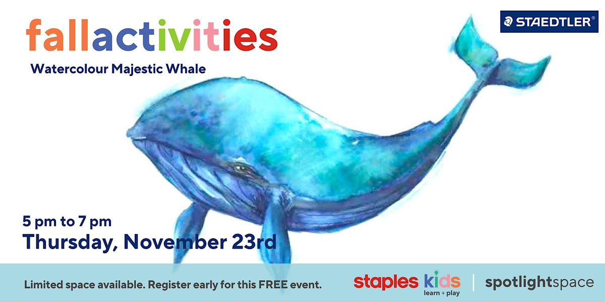 Watercolour Majestic Whale, Staples Kanata, Ottawa, November 23 2023