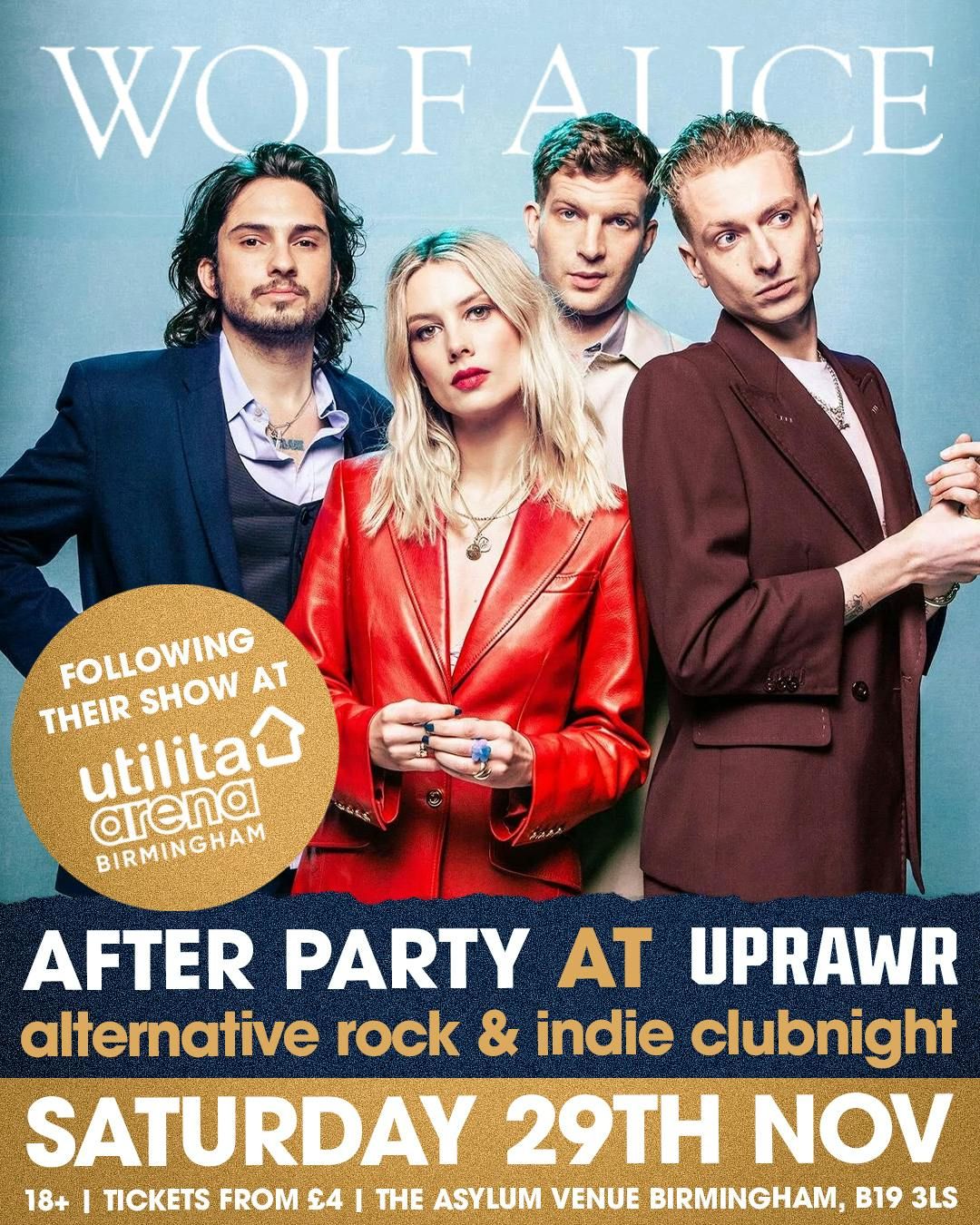 Wolf Alice Birmingham After Party: Alternative Rock and Indie Clubnight , 29 November | Event in Birmingham