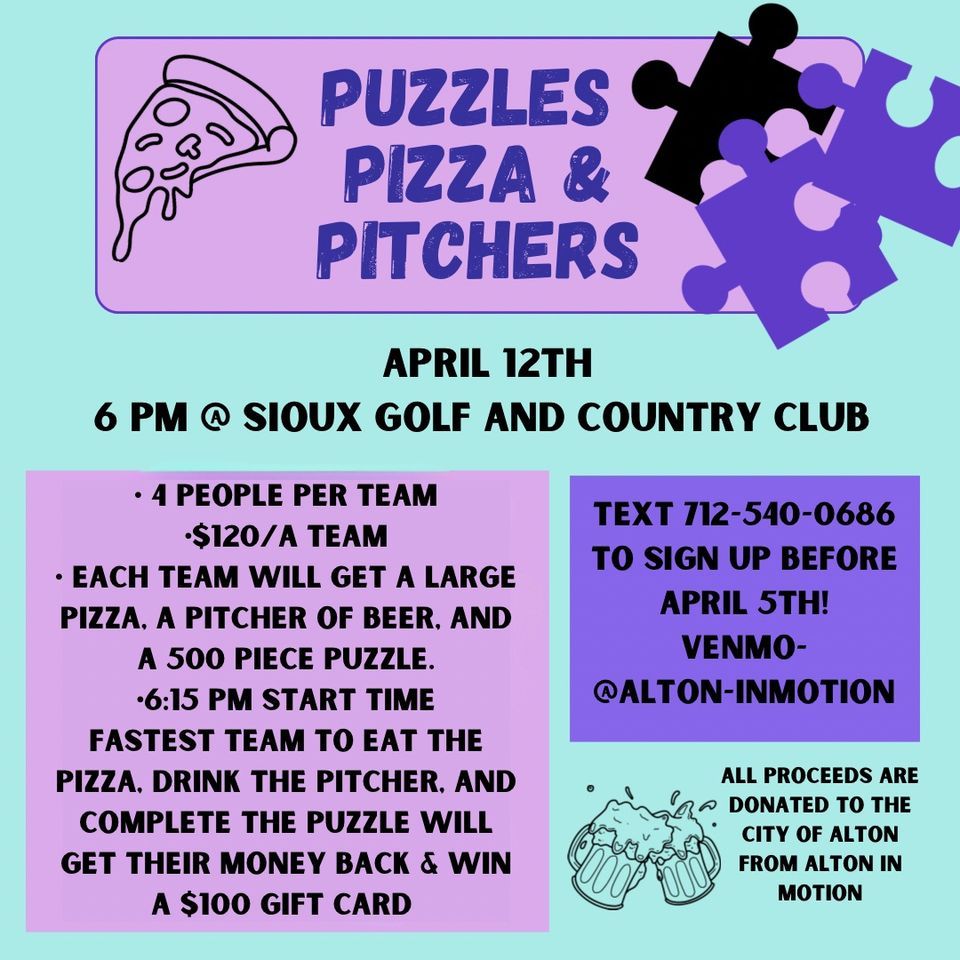 Puzzles Pizza Pitchers Sioux Golf And Country Club Alton 12 Puzzles Pizza Pitchers Sioux Golf And Country Club Alton 12