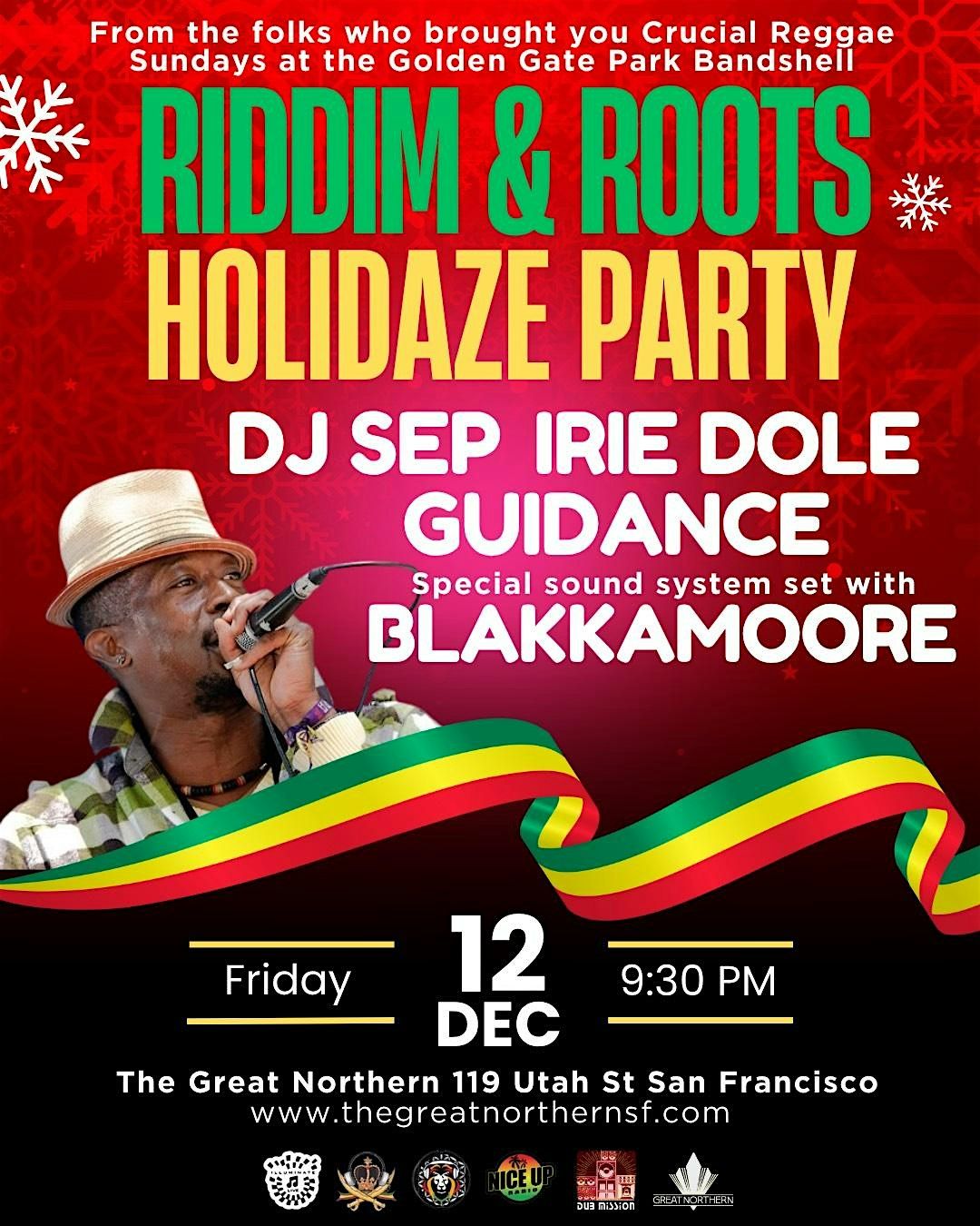 Riddims & Roots: Holidaze Party w/ Blakkamoore Sound System, 12 December | Event in San Francisco | AllEvents