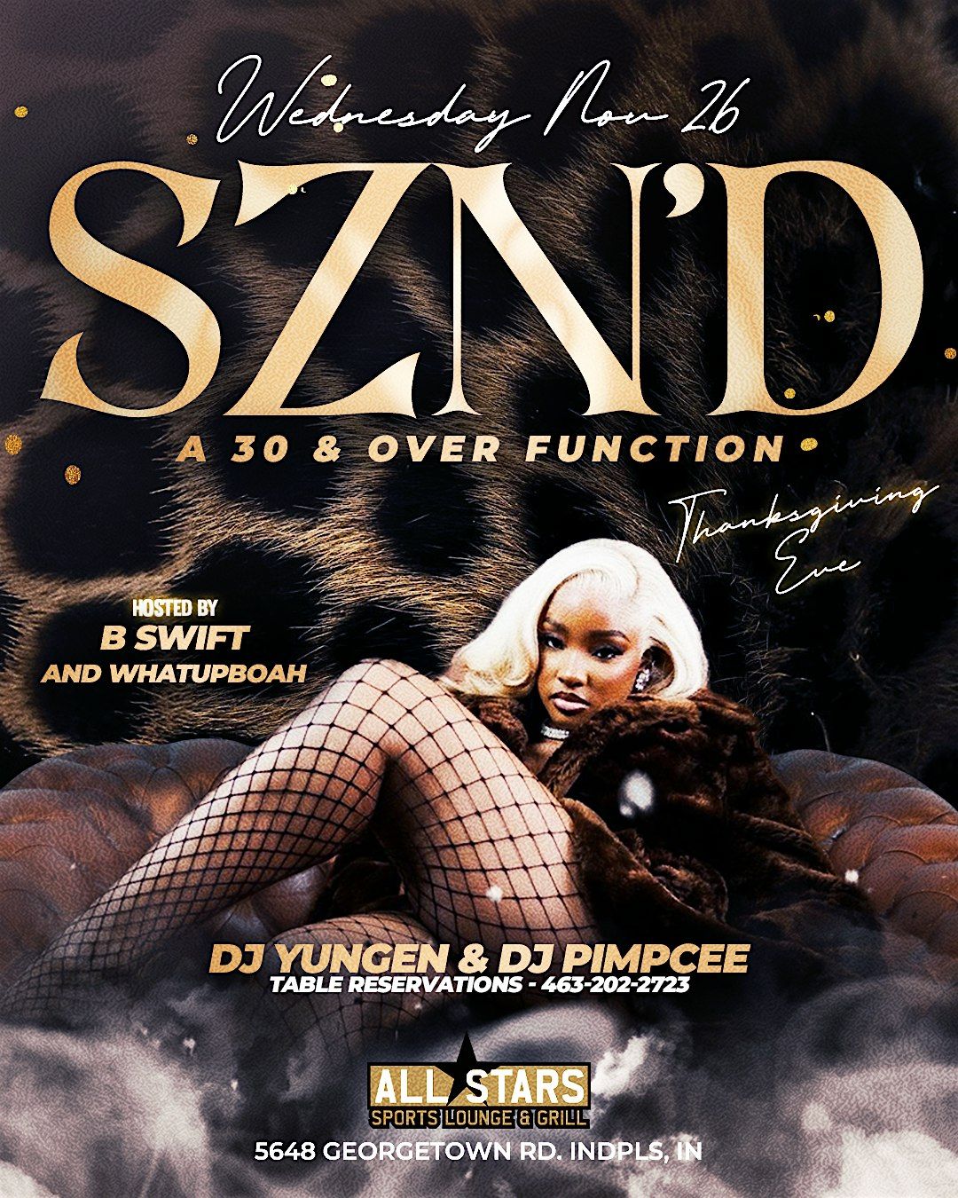 Szn'D "A 30 & Over Function", 26 November | Event in Indianapolis | AllEvents