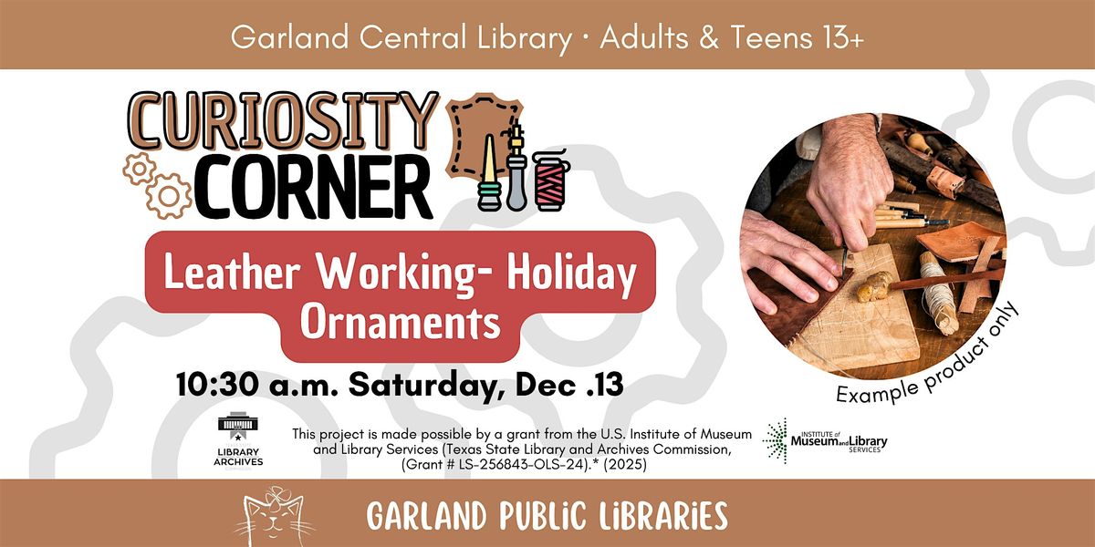 Leather Working - Holiday Ornaments, 13 December | Event in Garland | AllEvents
