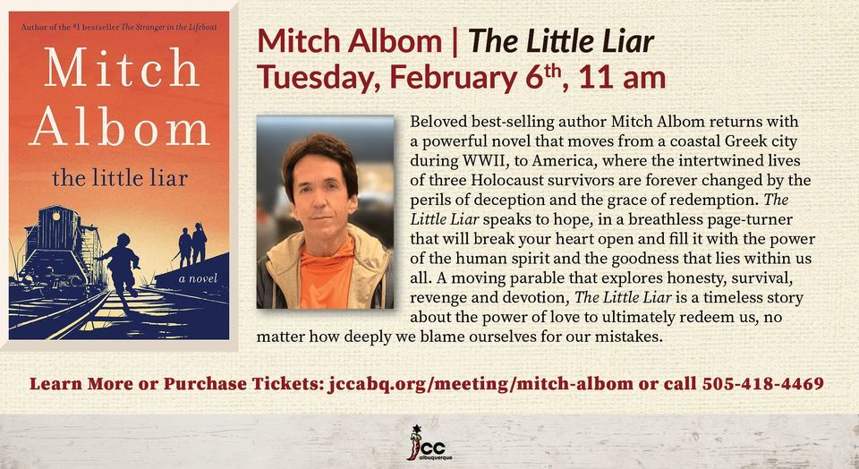 The Little Liar By Mitch Albom Author Series , Jewish Community