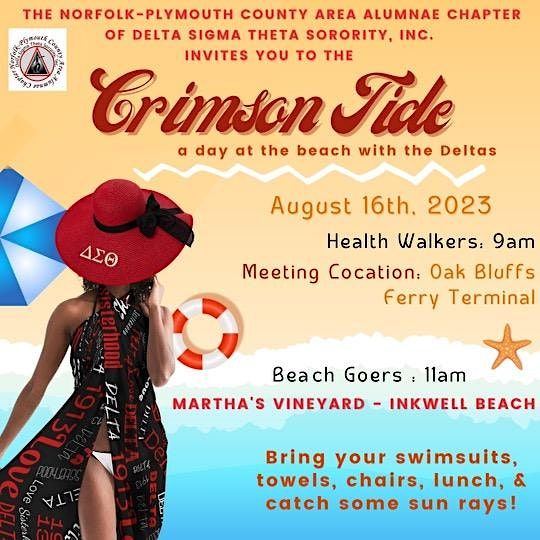 Crimson Tide A Day At The Beach With The Deltas, Inkwell Beach, Martha