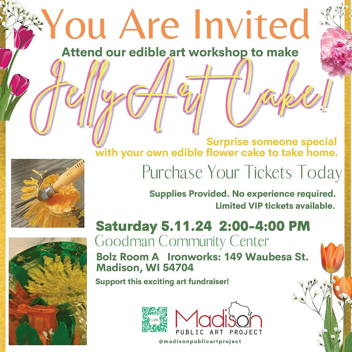 Jelly Art Cake Fundraiser & 149 Waubesa St, Madison, 11 May