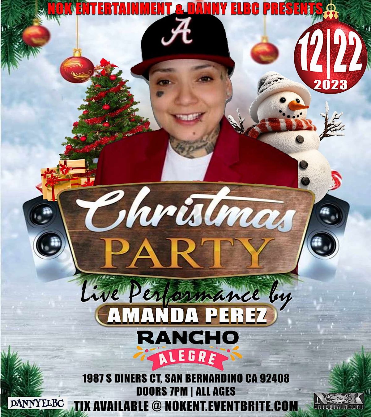 Amanda Perez Live, Rancho Alegre, San Bernardino, 22 December to 23