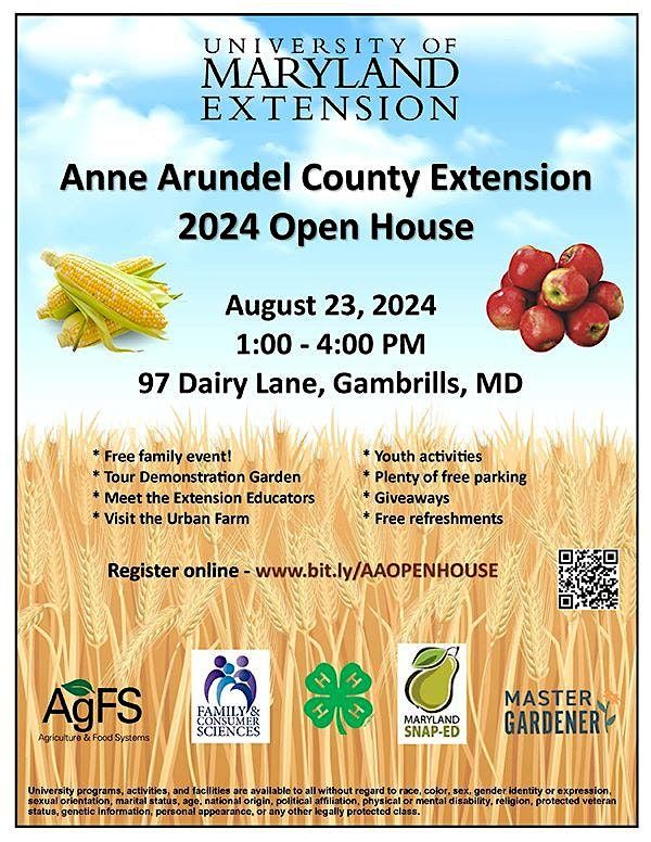 Anne Arundel County Extension 2024 Open House, University of Maryland