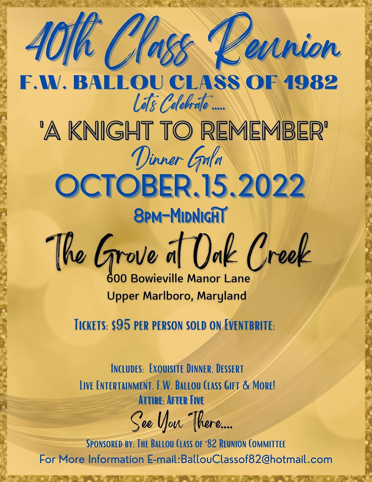 Explore menu, see photos and read 275 reviews: F.W. Ballou Class of 1982 40th Class Reunion, The Grove Restaurant