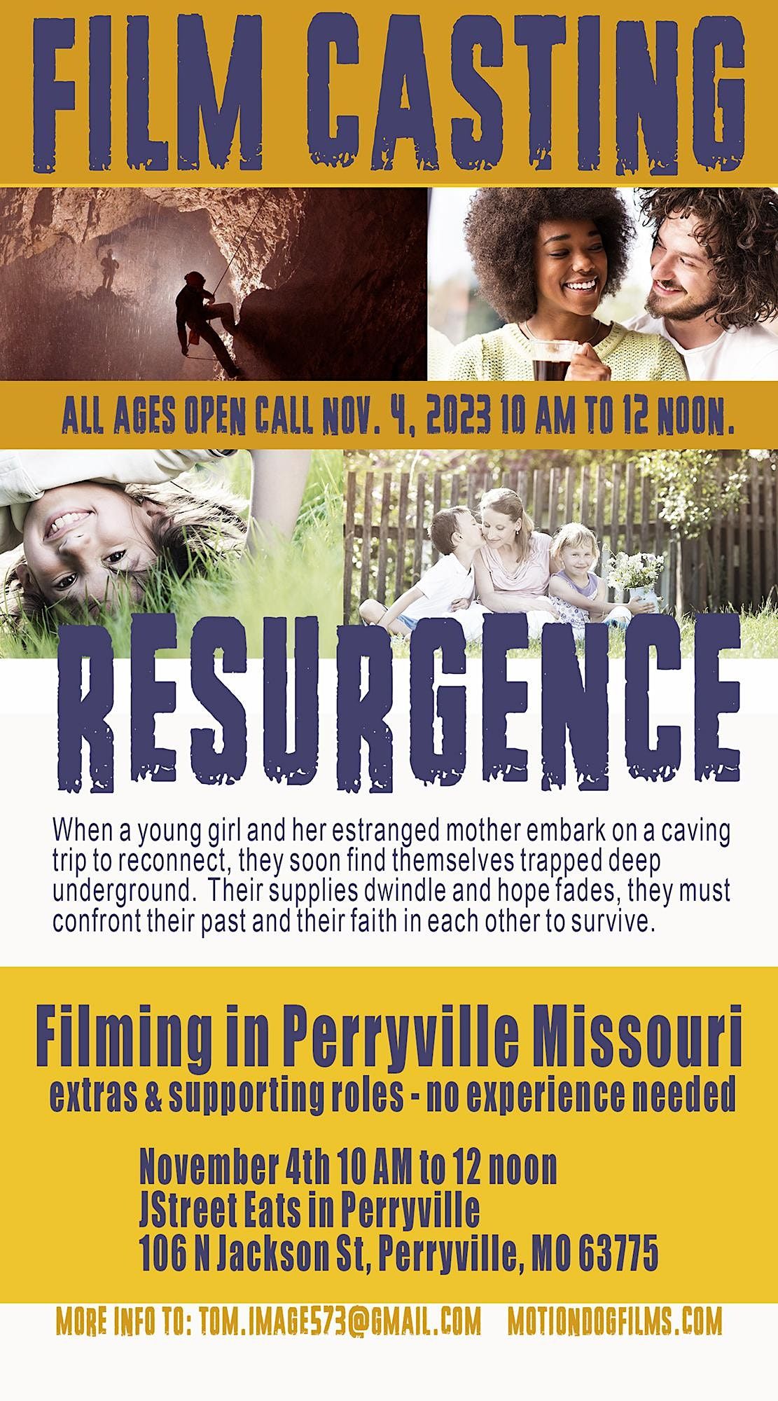 Movie Casting Call, J Street EATS!, North Jackson Street, Perryville