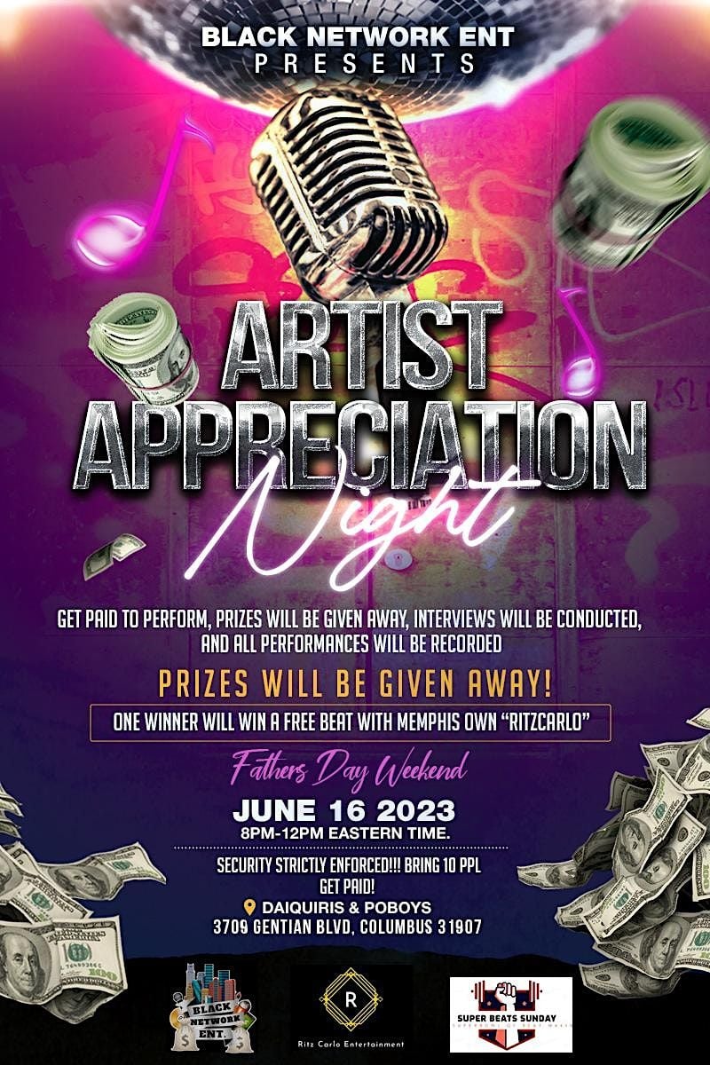 Black Network ent presents “Artist Appreciation Day” show, daiquiris