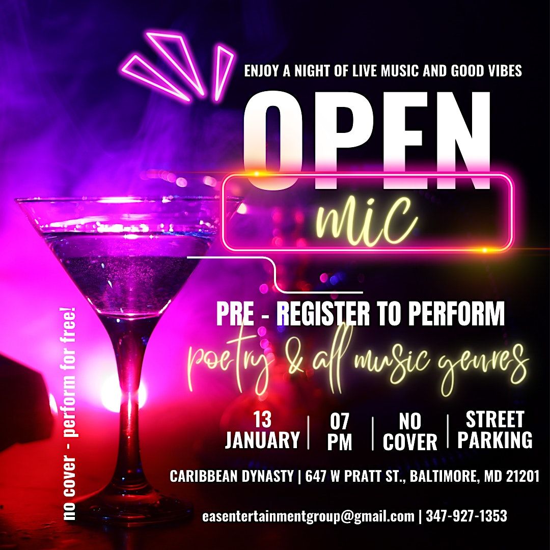Open Mic, Caribbean Dynasty Restaurant & Lounge, Baltimore, January 13