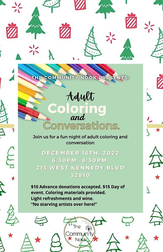 Adult Coloring and Conversation, Eatonville Chamber of Commerce, March