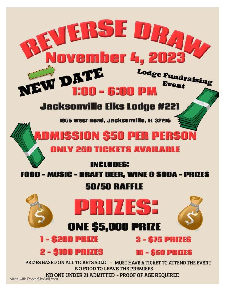Reverse Draw Event - Food & Fun all day long! , Jacksonville Elks Lodge ...