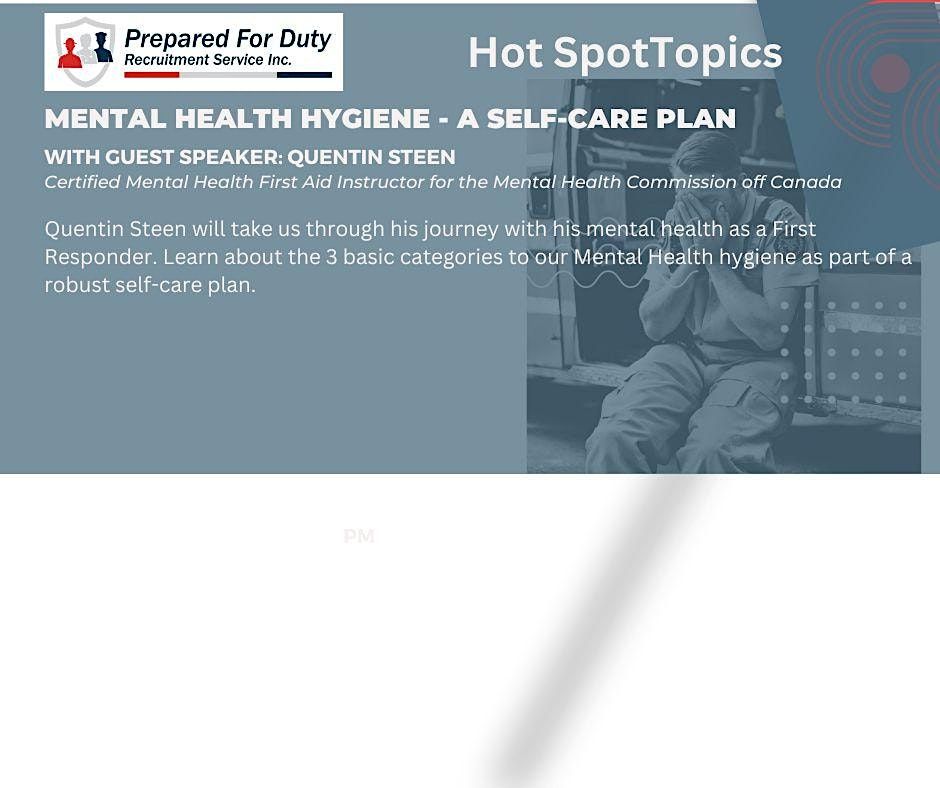 Mental Health Hygiene - A Self Care Plan for First Responders, January ...