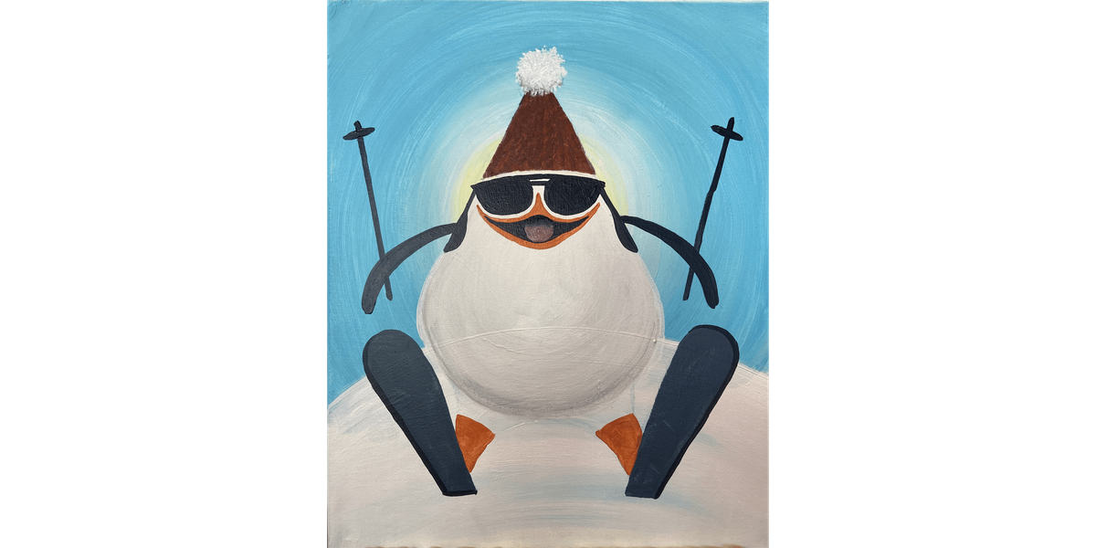 Penguin Hits the Slopes - Paint and Sip in Orange County | Classpop!™, 3 January | Event in Rancho Santa Margarita