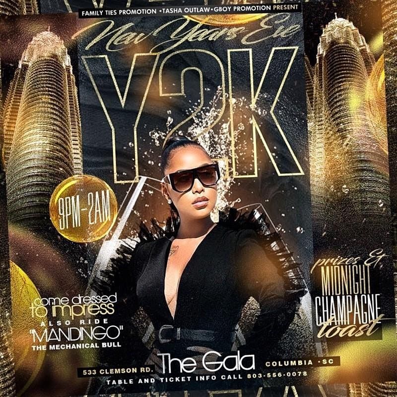 Y2k new years eve celebration, 533 clemson rd, columbia, 31 december to 1 january Y2K NEW YEARS EVE CELEBRATION, 533 Clemson Rd, Columbia, 31 December to 1 January
