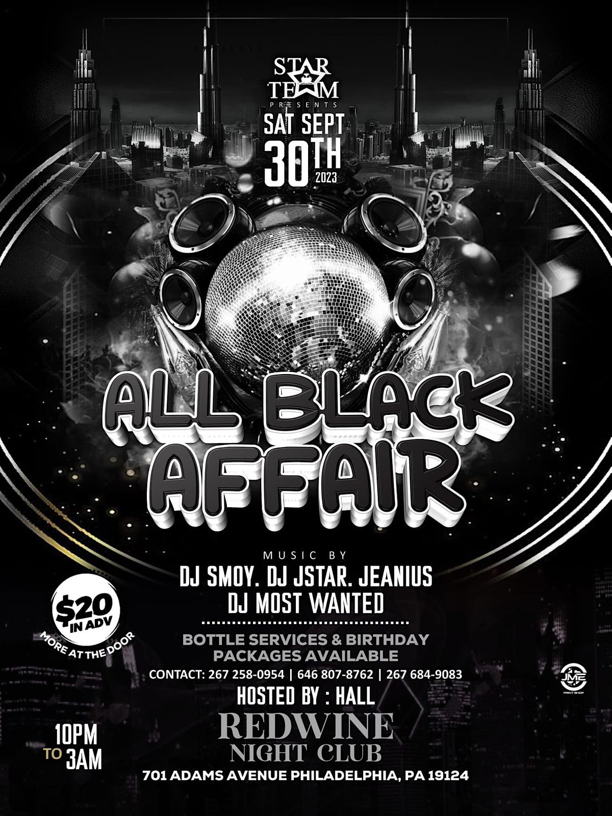 STAR TEAM ALL BLACK AFFAIR, Red Wine Restaurant & Steak House