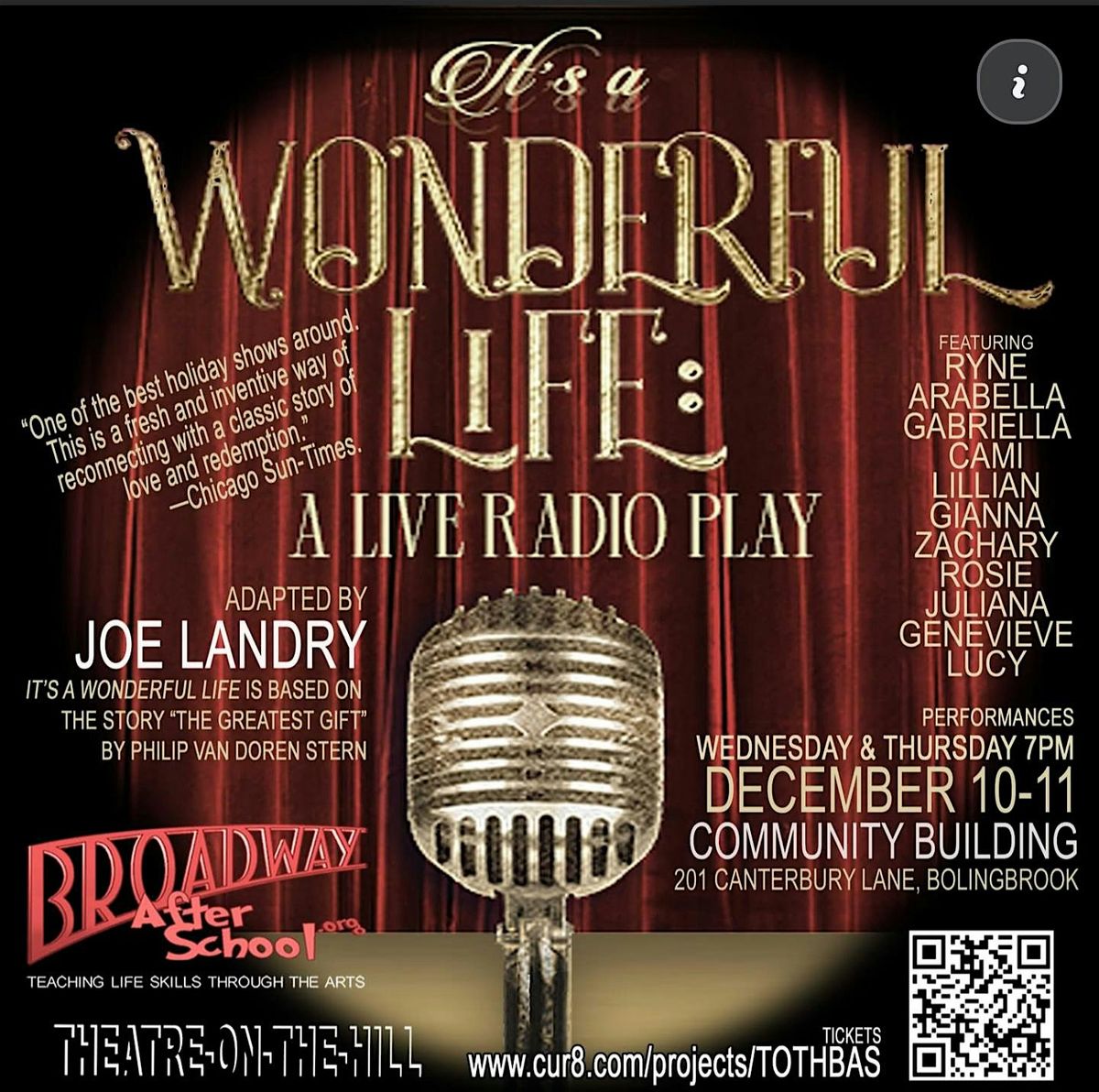 IT'S A WONDERFUL LIFE: A LIVE RADIO PLAY by: Theatre-on-the-Hill, 10 December | Event in Bolingbrook | AllEvents