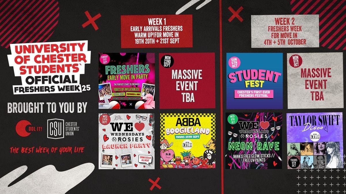Chester University - OFFICIAL - All Access Freshers Wristband 2025, 21 September | Event in Chester | AllEvents
