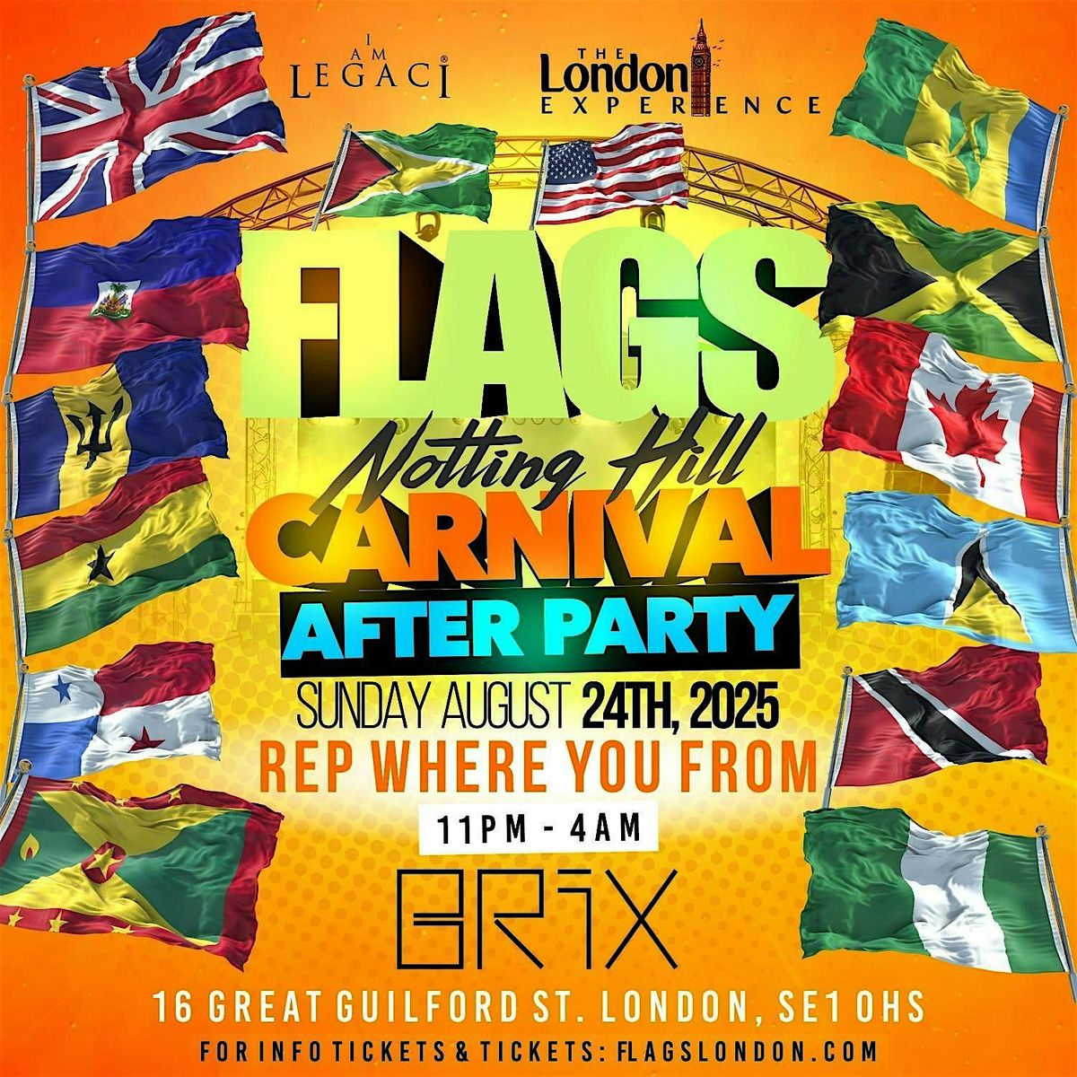 FLAGS  Notting Hill Carnival After Party 2025, 24 August | Event in London | AllEvents