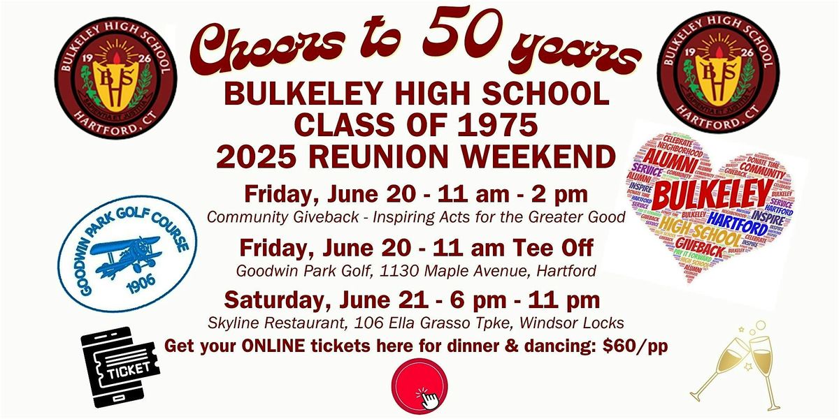 Bulkeley High Cheers to 50 Years-Class of 1975 Reunion, 21 June | Event in Windsor Locks | AllEvents