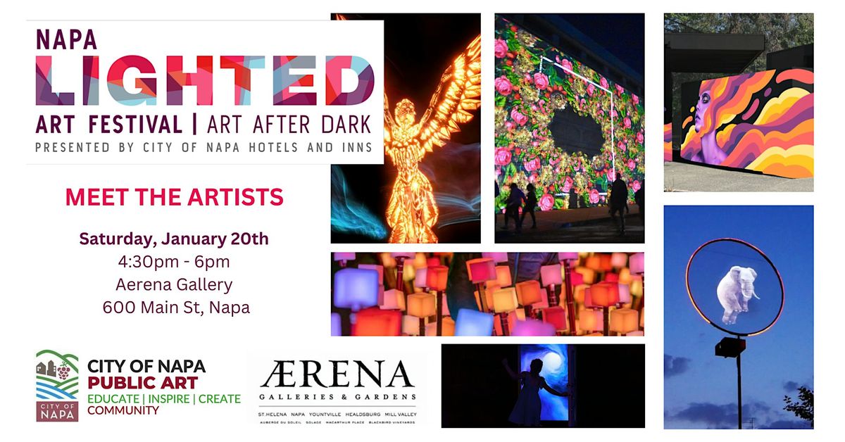 Meet the Artists Napa Lighted Art Festival, AERENA Galleries & Gardens