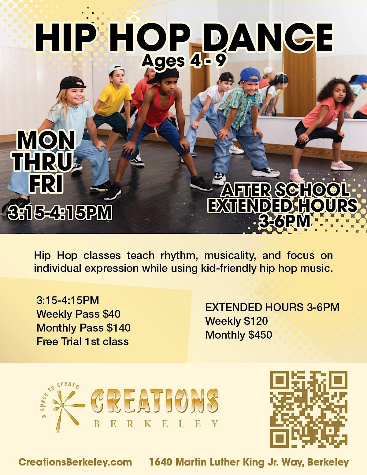 Hip Hop Dance Ages 4-9  w/Extended Hours | Event in Berkeley | AllEvents