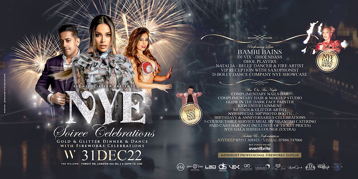 NYE Soiree Celebrations with Midnight Fireworks Display