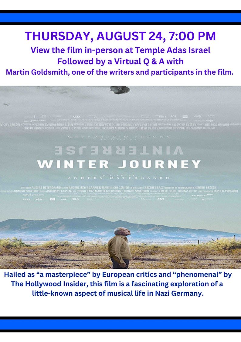 FILM Winter Journey, Temple Adas Israel, Sag Harbor, 24 August 2023