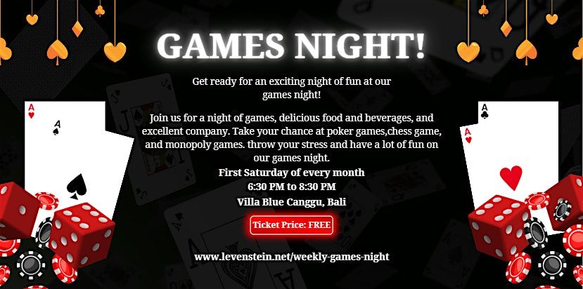 Weekly Games Night Bali, 2 August | Event in Kec. Kuta Utara | AllEvents