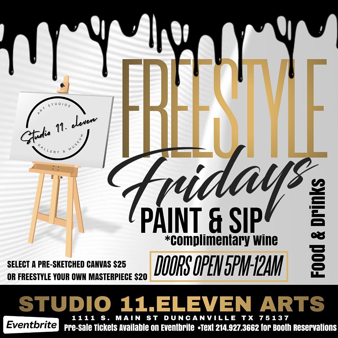 Freestyle Friday PAINT & SIP, Studio 11.eleven by Masterpiece Studio Art & Lab, Duncanville, May