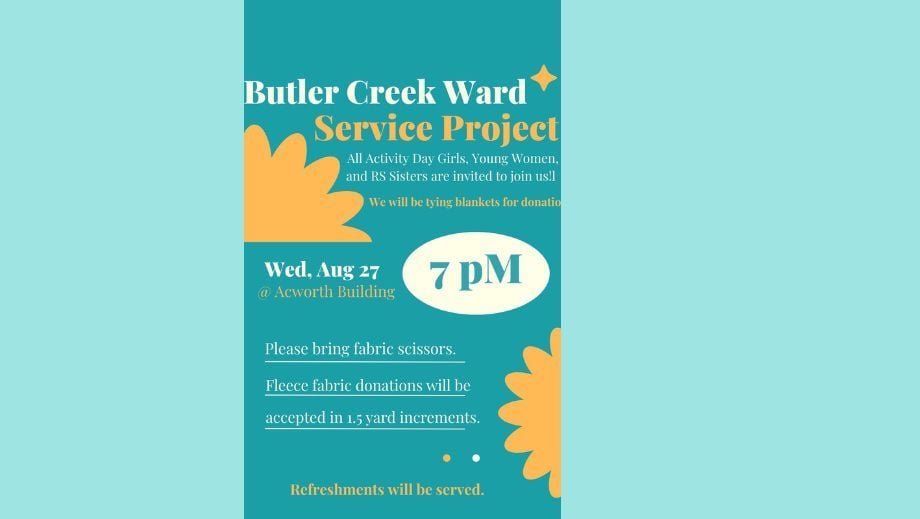 Butler Creek RS/YW/Activity Day Girls Service Project, 27 August | Event in Acworth | AllEvents