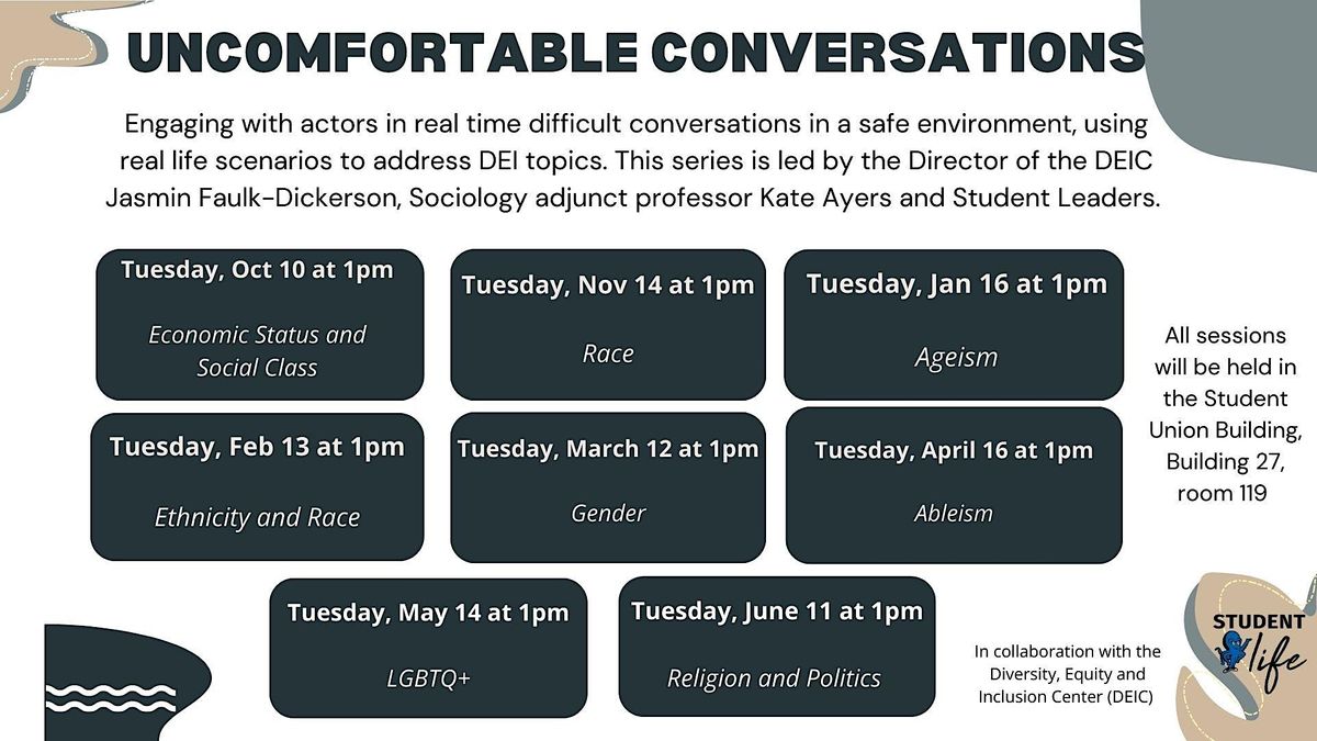 Uncomfortable Conversations, South Puget Sound Community College, Olympia,  10 October to 11 June | AllEvents.in